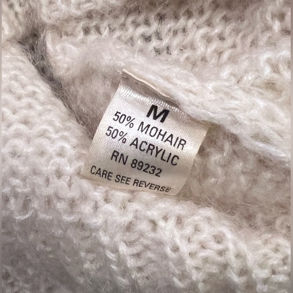 Vintage Espirit Mohair Cardigan Cream Semi-Sheer Size M - Picture 6 of 6